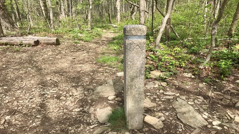 An Appalachian Trail Marker at Shenandoah National Park