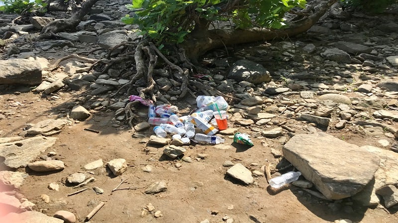 Scotts Run -Waterfall Trash