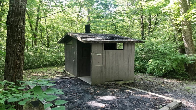 Vault Toilet at Little Fort Campground in Woodstock, Virginia