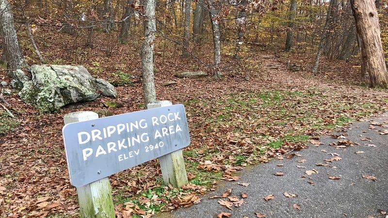 Dripping Rock Parking Area Sign