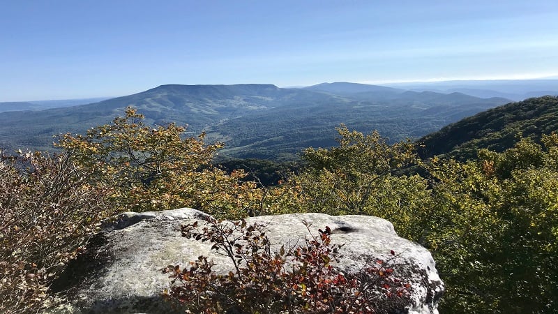 A Rocky Outcrop with Views of Mount Rogers and Whitetop Mountain