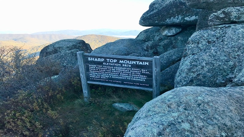 Sharp Top Mountain-Summit Sign