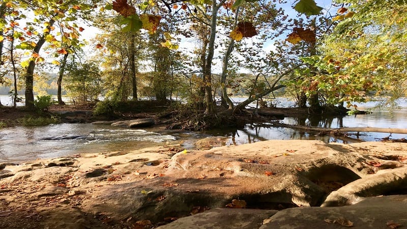 Fall Colors at Texas Beach in Richmond, Virginia