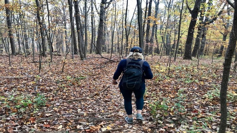 A woman hiking the Appalachian Trail in Virginia