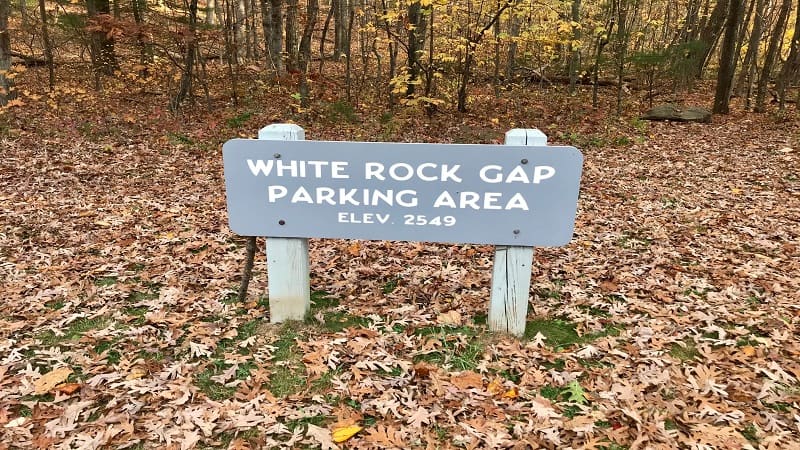 White Rock Gap Parking Area Sign