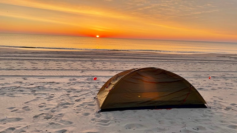 Tent on the Beach at False Cape State Park