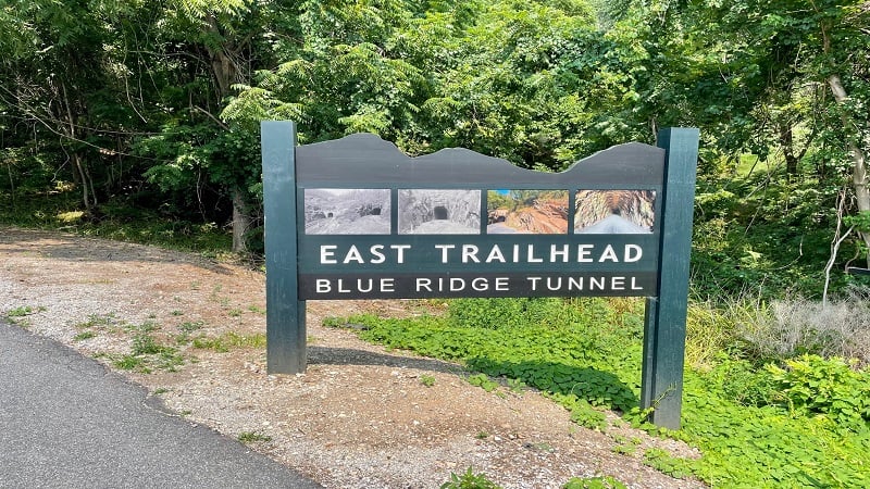 Blue Ridge Tunnel Trail: East Trailhead Sign