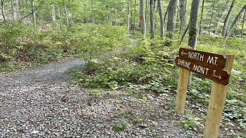 North Mountain trail sign in Orkney Springs, Virginia 