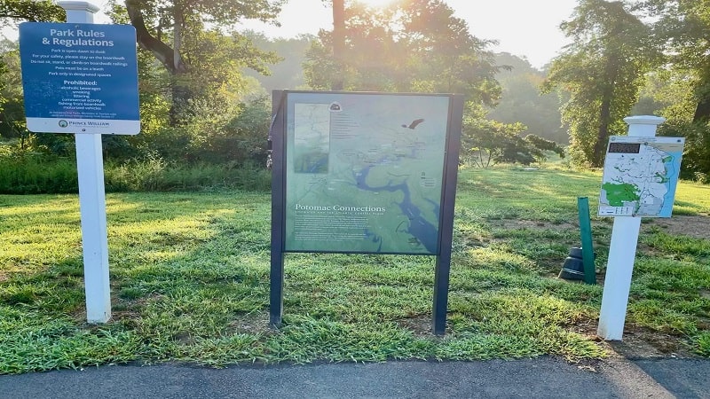 Park map for Potomac Heritage Trail in Woodbridge, Virginia