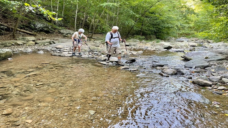 hiking water crossing