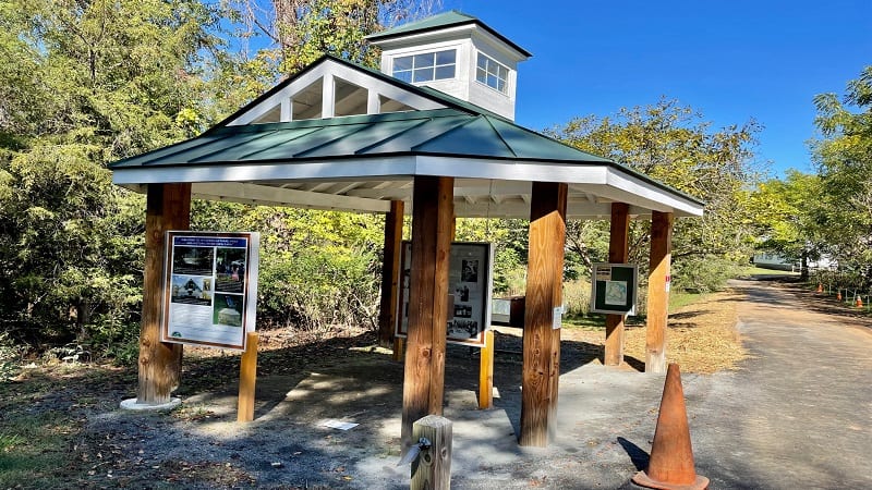 Trail Kiosk at Ivy Creek Natural Area in charlottesville