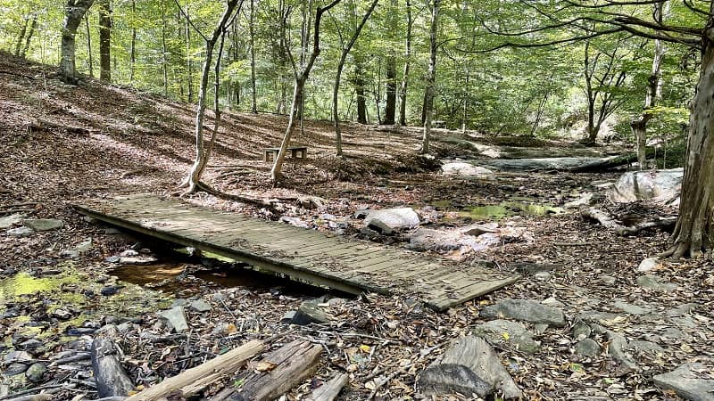 Wooden Bridge at Ivy Creek Natural Area in Albemarle County, Virginia