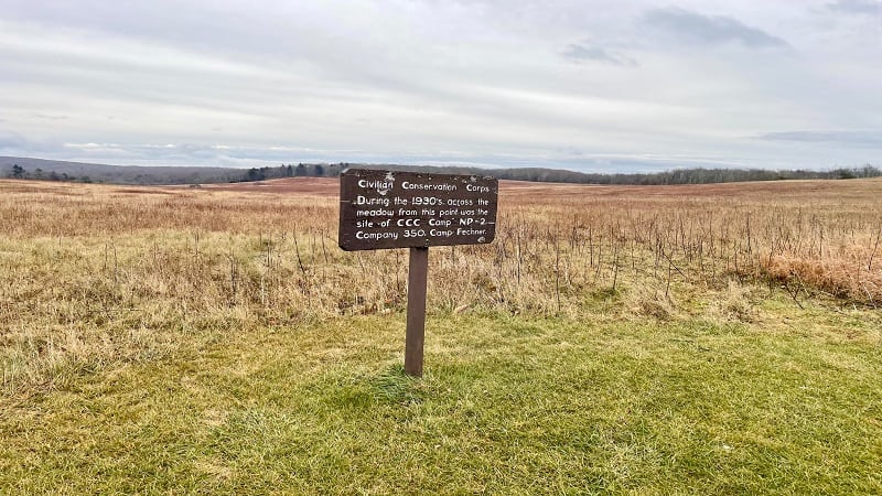 CCC Sign at Big Meadows