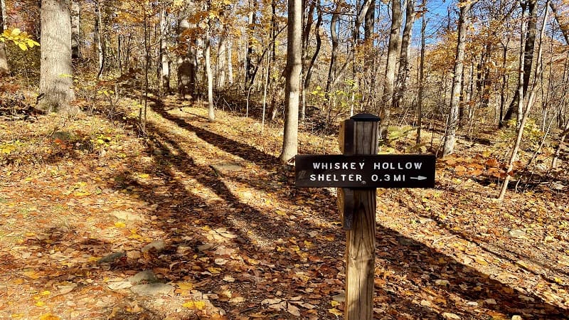 Whiskey Hollow Shelter Sign