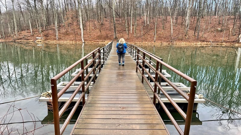 Hiker at Reservoir