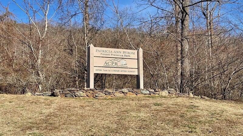 Patricia Ann Byrom Forest Preserve Park Entrance Sign