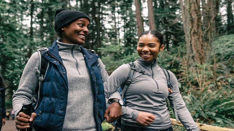 Two Women Hiking - Best Hiking Bras