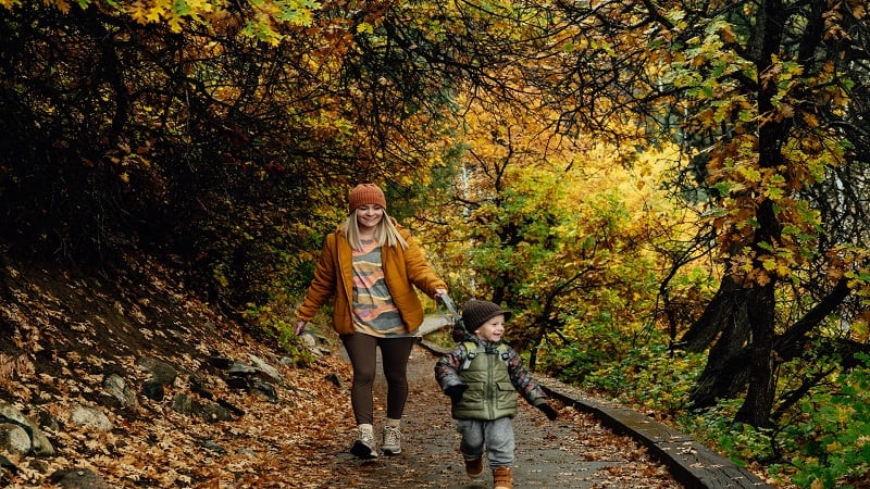 A Woman Hiking in Leggings