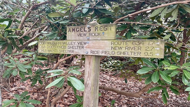 Angels Rest View Sign