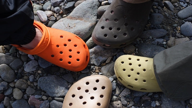 four crocs clogs