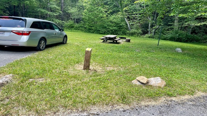 Parking Lot at Raccoon Branch Campground