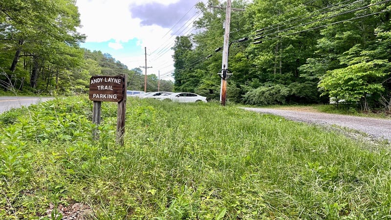 Andy Layne Trail Parking Sign