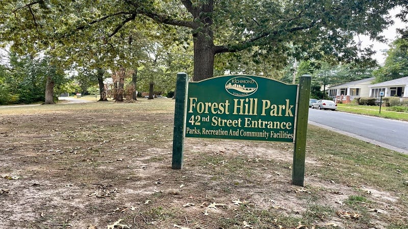 Forest Hill Park Entrance Sign