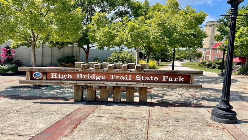 High Bridge Trail Park Sign in Farmville, Virginia