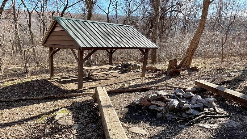 Picnic Shelter and Fire Pit at Rod Hollow