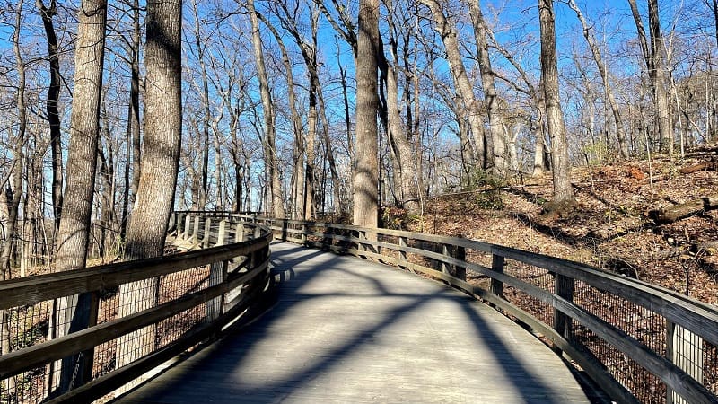 Wooden Boardwalk on Saunders-Monticello Trail