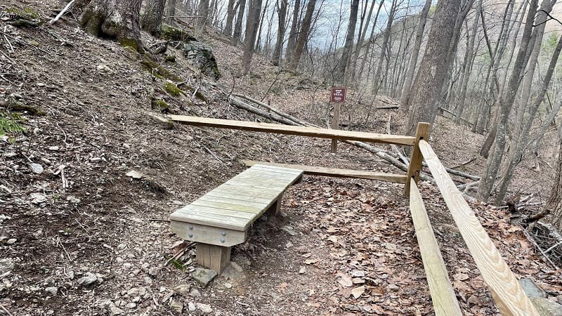 Bench at Cascade Overlook at Poor Mountain