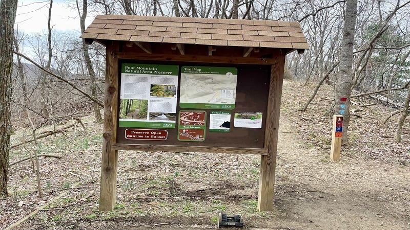 Trail Kiosk at Poor Mountain