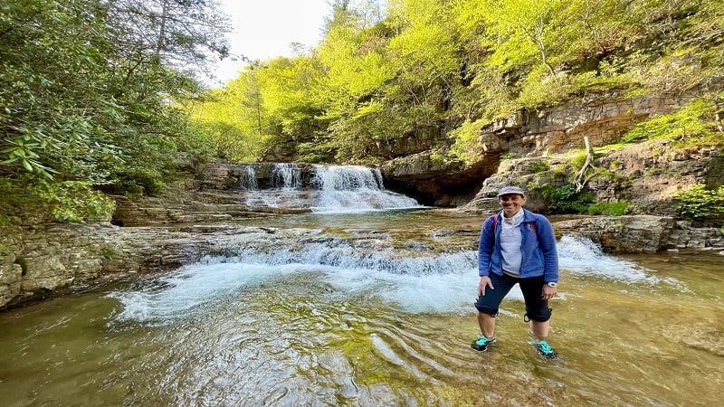 Person at St. Mary's Falls