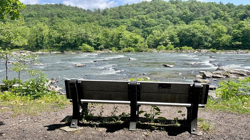 Bench Along the New River Trail Near Fries, Virginia