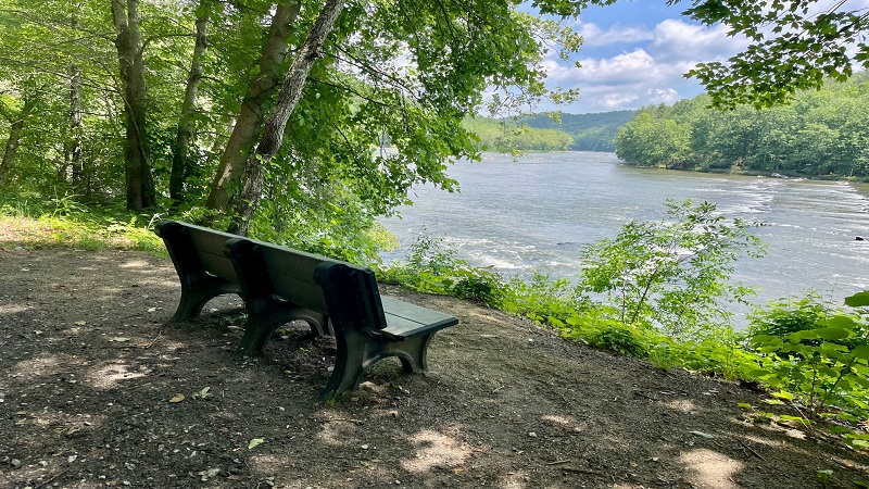 Bench at New River Trail State Park in Virginia