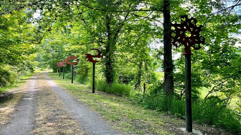 Ghost Train Sculpture on New River Trail in Pulaski, Virginia