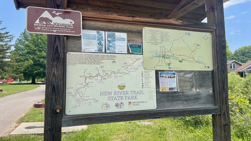 Trail Kiosk at Dora Trailhead in Pulaski, Virginia