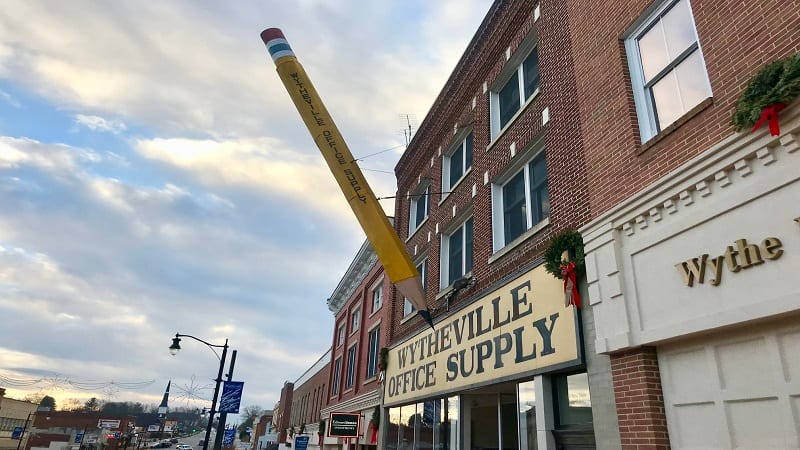 The Big Pencil in Wytheville, Virginia