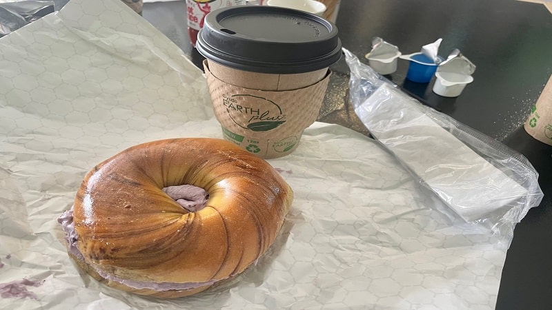 A Bagel & Coffee at Ghetti's Cafe in Wytheville, Virginia