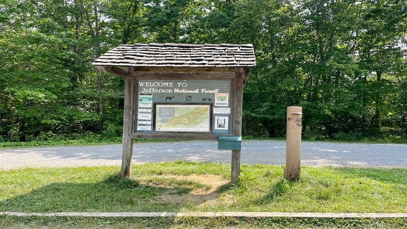 Trail Kiosk at Upper Lot at Pandapas Pond