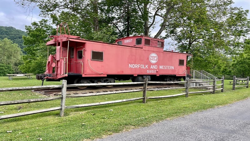 Historic Rail Car at Foster Falls in Virginia