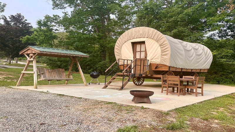 Conestoga Wagon at KOA Wytheville in Virginia