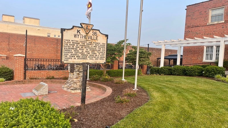 Historical Town Sign in Wytheville, Virginia