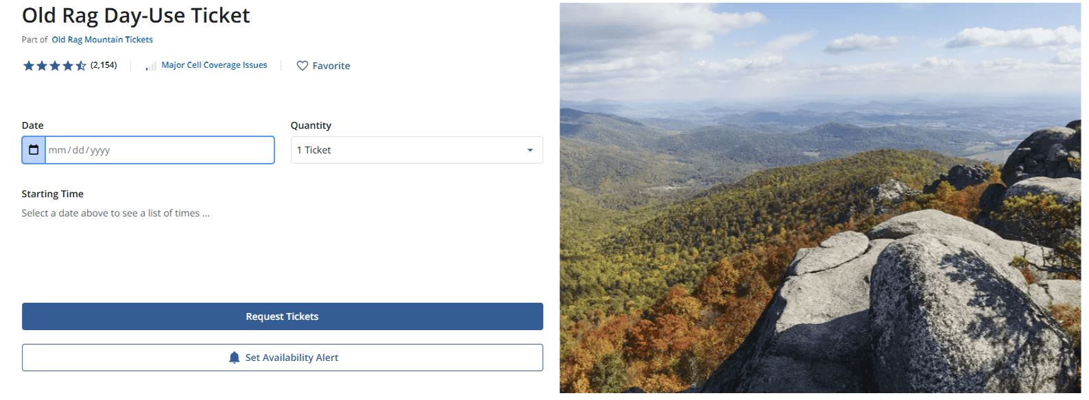 How to Get an Old Rag Day Use Ticket on Recreation.gov