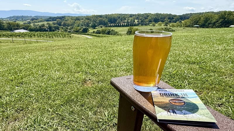 A beer outside at Great Valley Farm Brewery in Natural Bridge, VA